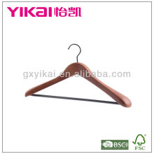 Brown Color Wooden Coat Hanger With Notches and PVC Tube